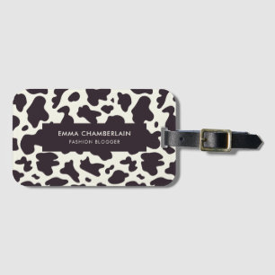 Minimalist Cow Print Modern Custom Luggage Tag