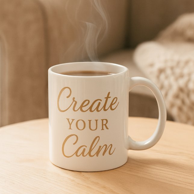 Minimalist Cozy Quote Mug – “Create Your Calm”  (create_your_calm_minimalist_quote_png_aureline_studio)
