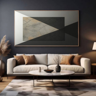 Minimalist Cracked Concrete Industrial Canvas Print