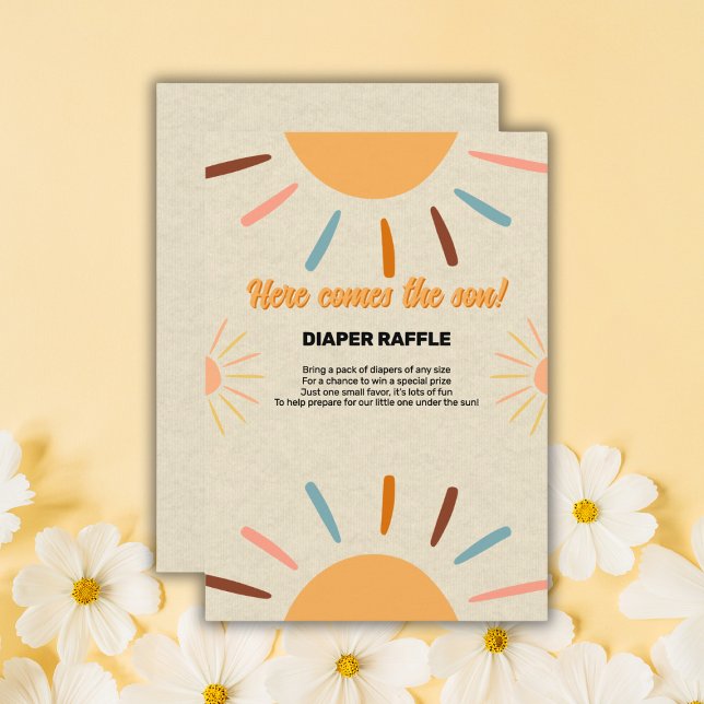 Minimalist Craft Here Comes The Son Baby Shower Enclosure Card (Creator Uploaded)