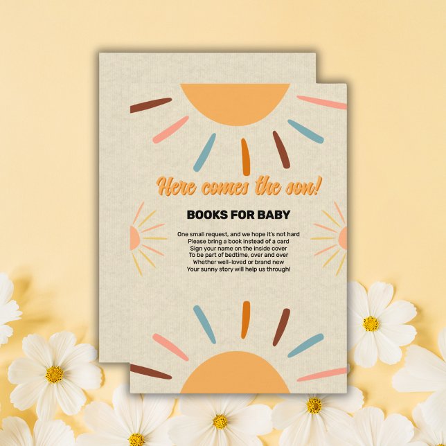 Minimalist Craft Here Comes The Son Baby Shower Enclosure Card (Creator Uploaded)