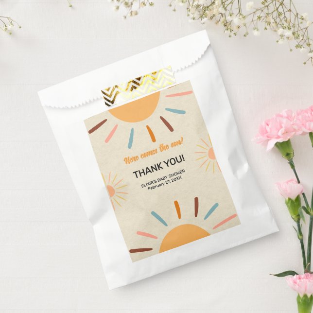 Minimalist Craft Here Comes The Son Baby Shower Favour Bag (Sealed)