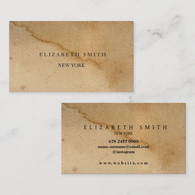 Minimalist Craft Texture Business Card  (Front/Back)