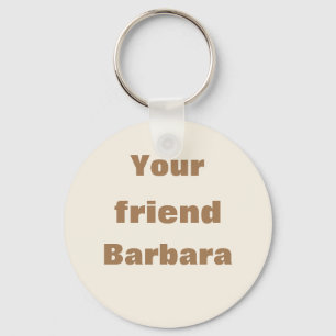 Minimalist Cream and Brushed Gold Text Visitor's Key Ring
