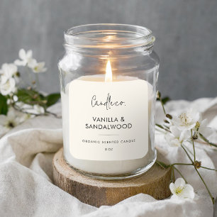 Minimalist Cream Custom Candle Label