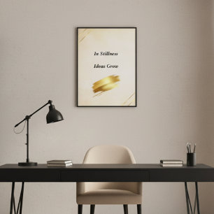 Minimalist Cream Gold Wall Art Quote Print Poster