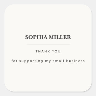 Minimalist Cream Square Packaging Sticker Business