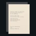 Minimalist Cream Typewriter Typography Wedding Invitation<br><div class="desc">Minimalist Cream Typewriter Typography Wedding Invitation with RSVP website details.</div>