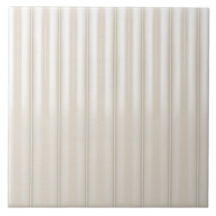 Minimalist Cream Vertical Slat Wall Panel Pattern Ceramic Tile
