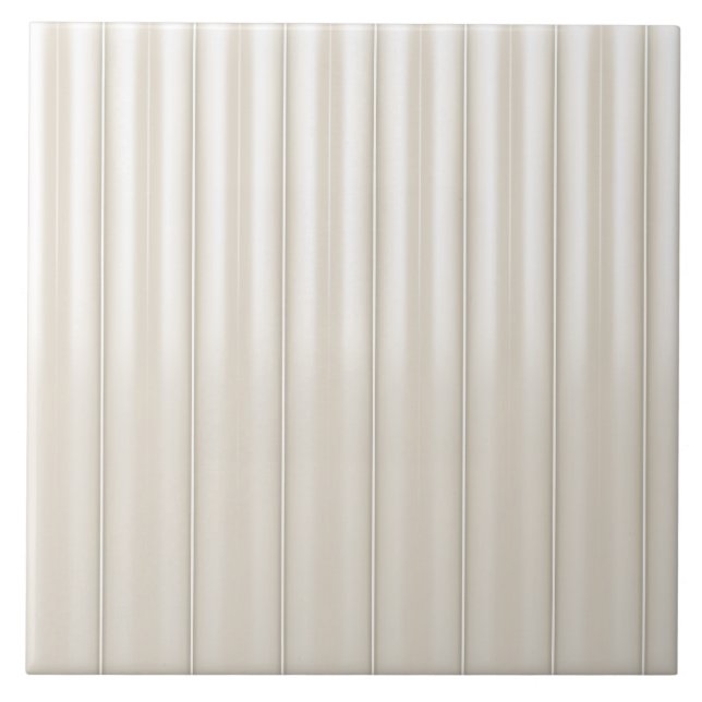 Minimalist Cream Vertical Slat Wall Panel Pattern Ceramic Tile (Front)