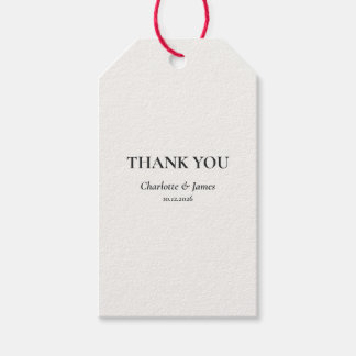 Minimalist Cream Wedding Favour Tag