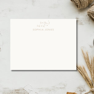 Minimalist Creamy Taupe Paw Stationery Note Card