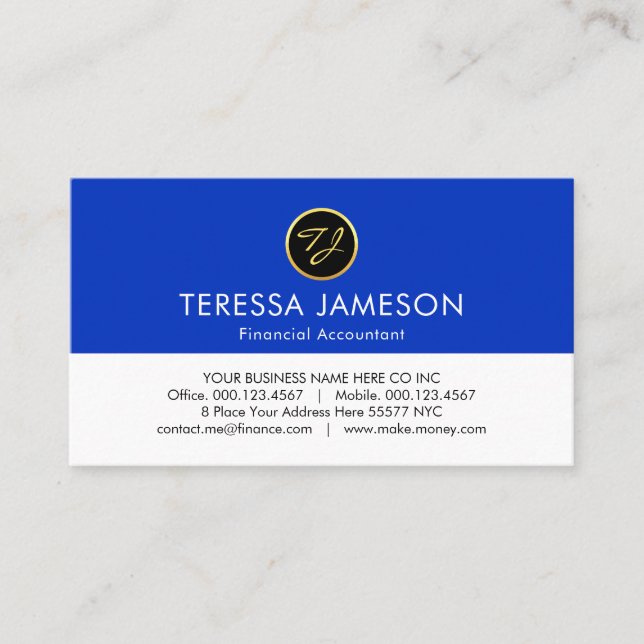 Minimalist Creative Create Your Monogram Business Card (Front)