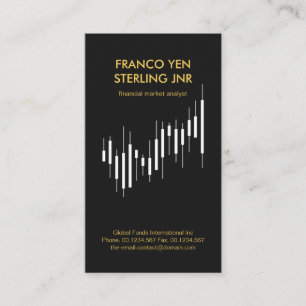 Minimalist Creative Stock Exchange Graph Financial Business Card