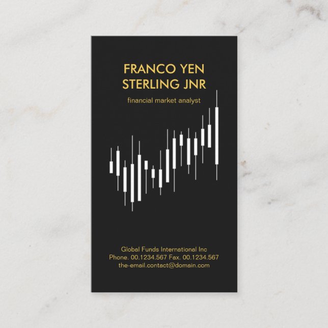 Minimalist Creative Stock Exchange Graph Financial Business Card (Front)