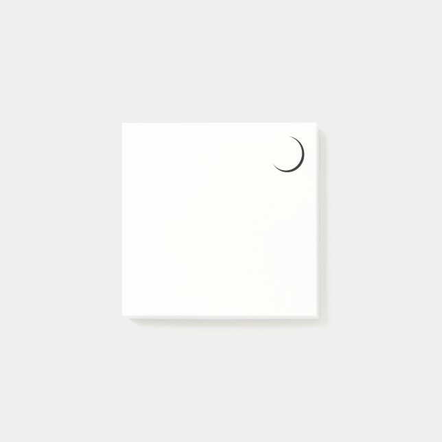 Minimalist crescent moon post-it notes (Front)