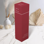 Minimalist Crimson Red Wedding Wine Box<br><div class="desc">Add a touch of elegance to your wedding with our minimalist crimson red wine box, designed to complement our matching stationery suite. Featuring a sleek crimson red background with white text, this label perfectly balances simplicity and sophistication. The thoughtful typography and cohesive design ensure your wine bottles make a stylish...</div>