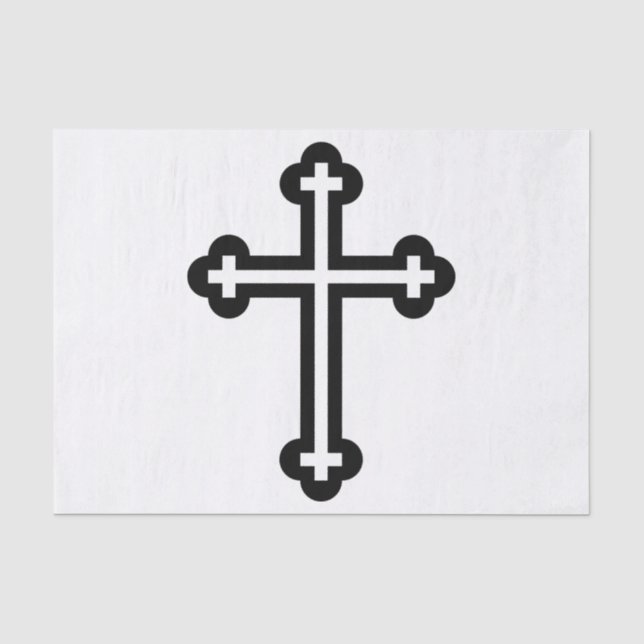 Minimalist Cross Modern Christian Symbol Art Tissue Paper (Front)