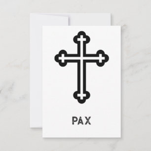 Minimalist Cross Pax Holy Card Pater Noster