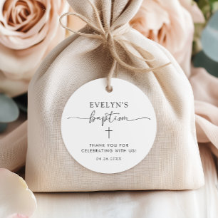 Minimalist Cross Personalised Baptism Thank You Favour Tags