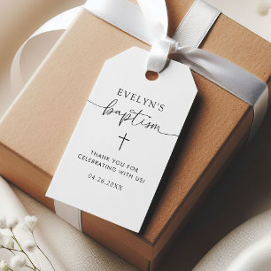 Minimalist Cross Personalised Baptism Thank You Gift Tags