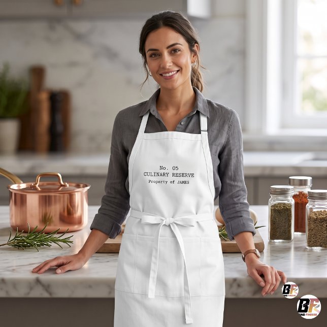 Minimalist Culinary Reserve Personalised Name Standard Apron (#OrderNow)
