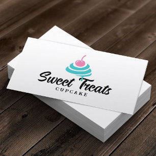 Minimalist Cupcake Pastry Cake Bakery Business Card