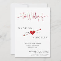 Minimalist Cupid Arrow Heart Floral Budget Wedding
