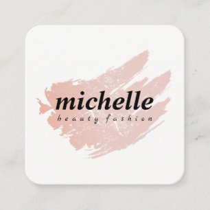 Minimalist Cursive ElegantPink Brushed Square Business Card