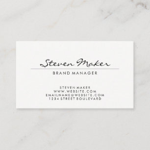 Minimalist Cursive Font Business Card