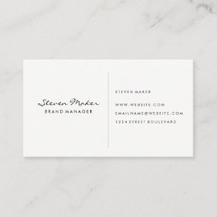 Minimalist Cursive Font Business Card