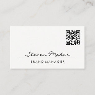 Minimalist Cursive Font QR Code Business Card