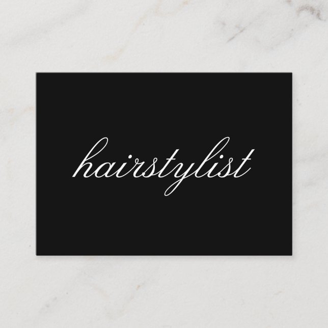 Minimalist Cursive Text | hairstylist Business Card (Front)