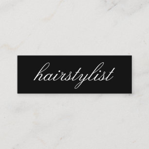 Minimalist Cursive Text hairstylist Mini Business Card