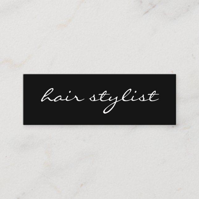 Minimalist Cursive Text Mini Business Card (Front)