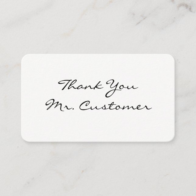 Minimalist Cursive / Thank You Discount Card (Front)