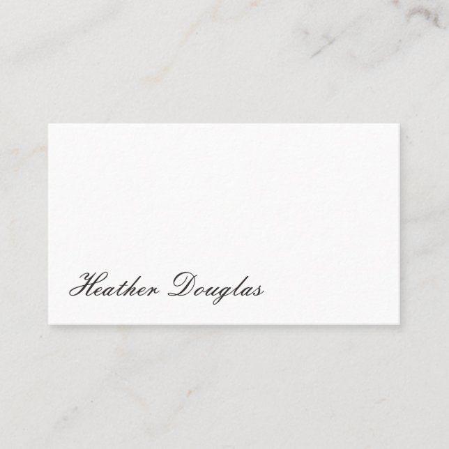 Minimalist Cursive Typography Business Card (Front)