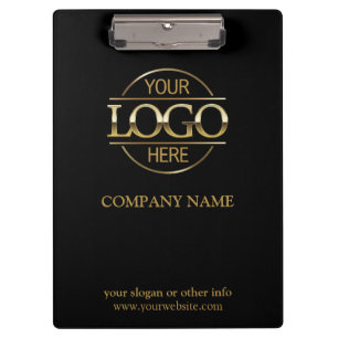 Minimalist Custom Black Company Business Logo Clipboard