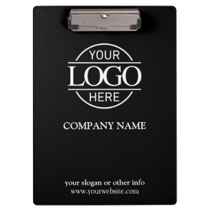 Minimalist Custom Black Company Business Logo Clipboard
