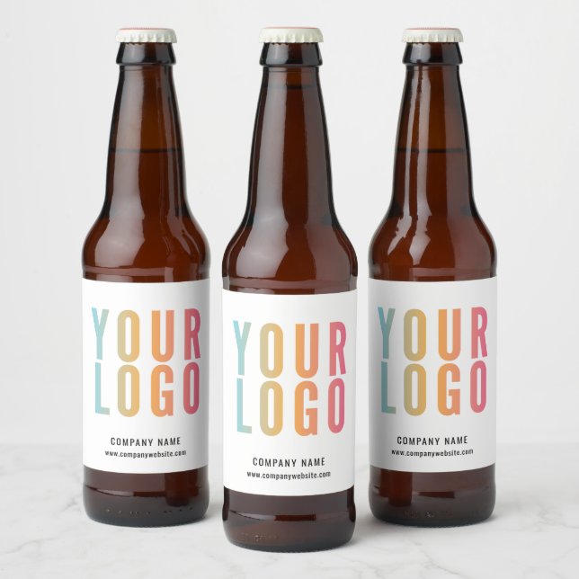 Minimalist Custom Business Logo Beer Bottle Labels (Bottles)