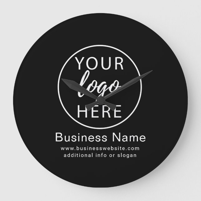 Minimalist Custom Business Logo  Large Clock (Front)