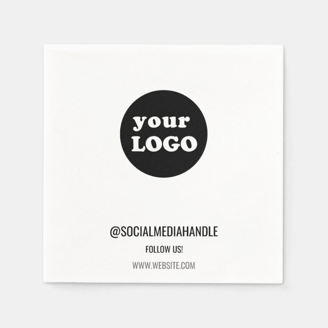 Minimalist Custom Business Logo Napkin (Front)