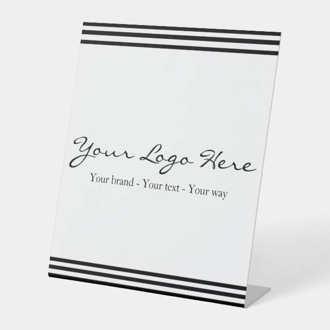 Minimalist Custom Business Logo Pedestal Sign (Front)