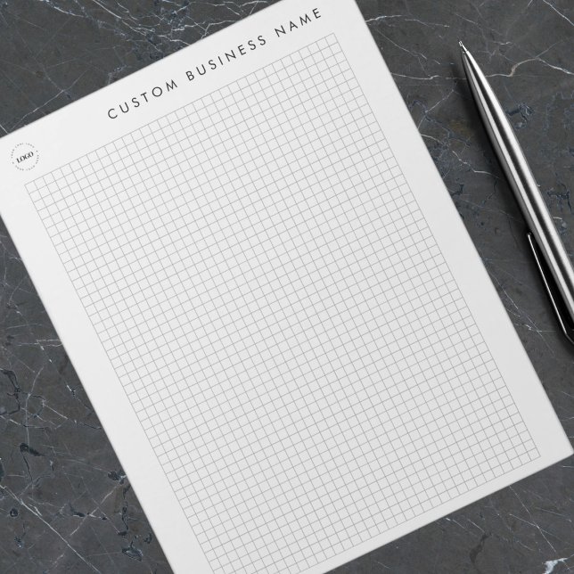 Minimalist Custom Business Name & Logo Graph Pad (Creator Uploaded)