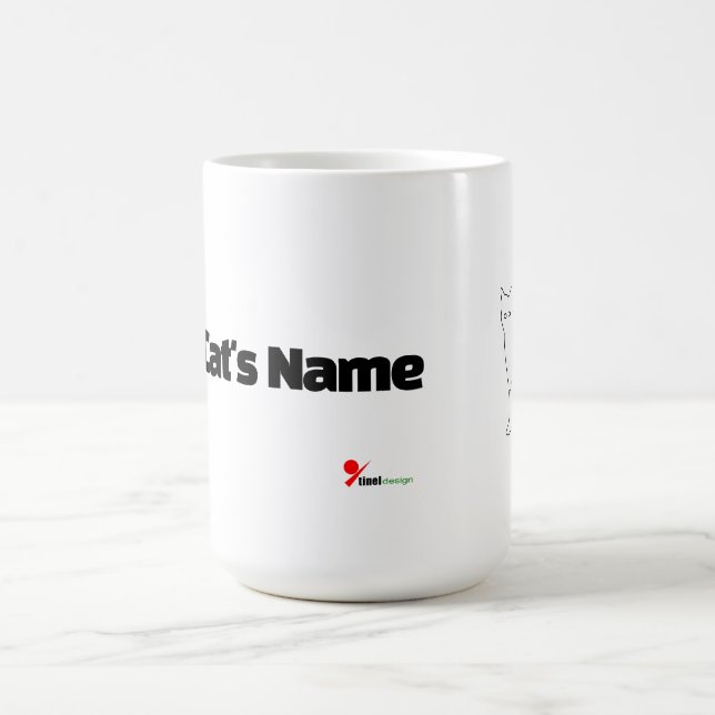 Minimalist Custom Cat Name Mug | Abstract Line Art (Center)