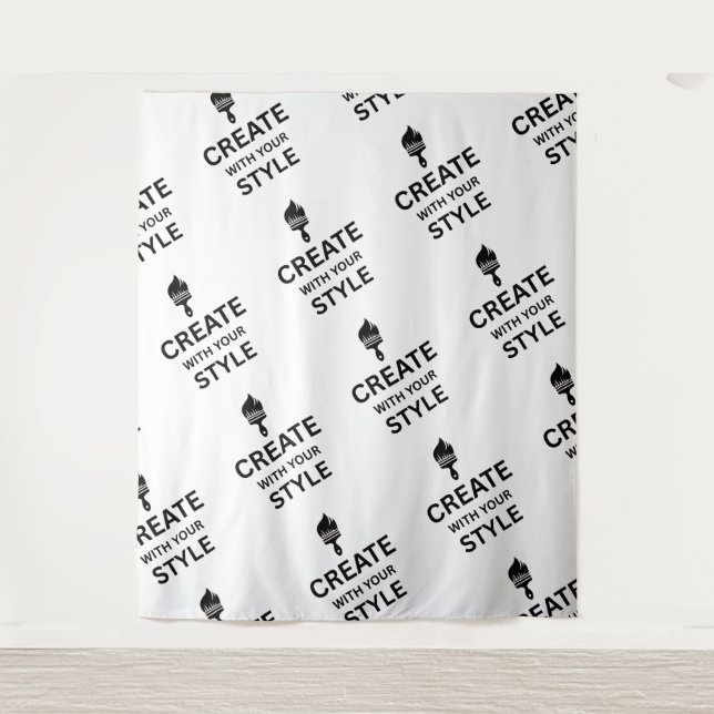 Minimalist Custom Company Branding Display Tapestry (Front)