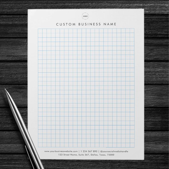 Minimalist Custom Company Name & Logo Graph Pad (Creator Uploaded)