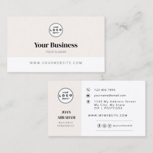 Minimalist Custom Corporate Branding  Business Card