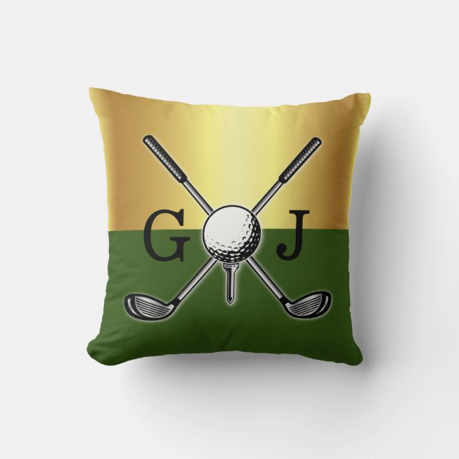Minimalist Custom Elegant Golf Monogram Cushion (Front)