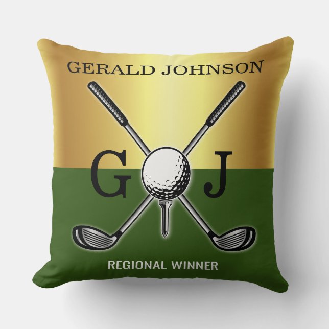 Minimalist Custom Elegant Golf Monogram Cushion (Front)
